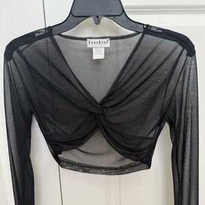 Y2K Bebe Sheer Cropped Top